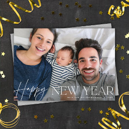 Feliz Año Nuevo Elegante Script Tarjeta de fotos d
