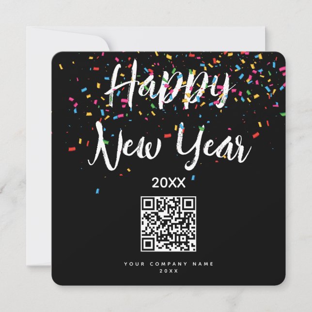 Feliz Año Nuevo Empresa QR Código de vacaciones (Anverso)