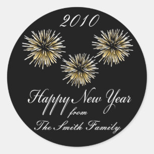 Feliz Año Nuevo: Etiquetas Pegatinas personalizada