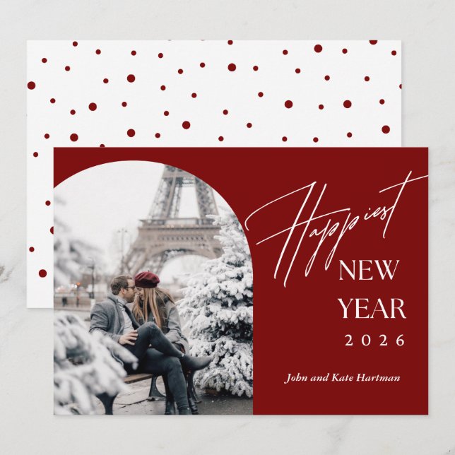 Feliz Año Nuevo Foto de Arco  (Anverso / Reverso)