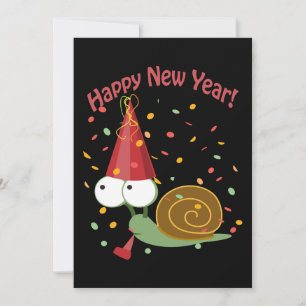 ¡Feliz Año Nuevo! Invitación de fiesta de caracol 