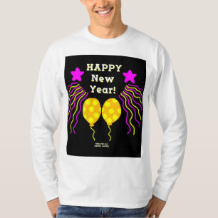 Feliz Año Nuevo le desea una camiseta de manga lar