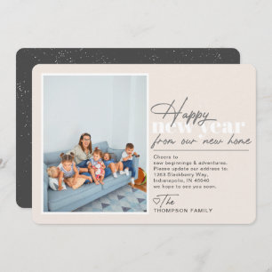 Feliz Año Nuevo moviendo Invitación Tan Foto