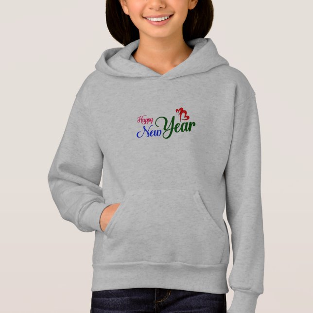 Feliz Año Nuevo Niños Pullover Hoodie (Anverso)