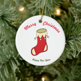 Feliz Año Nuevo Ornamento cerámico