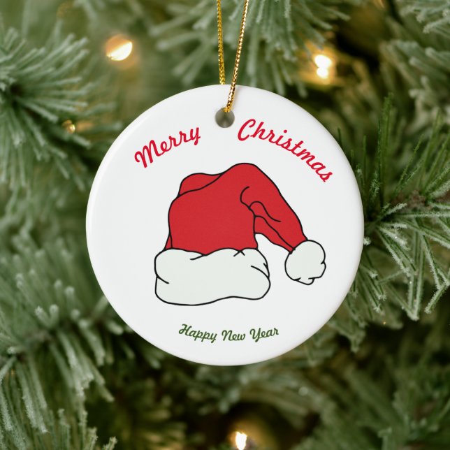 Feliz Año Nuevo Ornamento cerámico (Árbol)