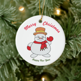 Feliz Año Nuevo Ornamento cerámico