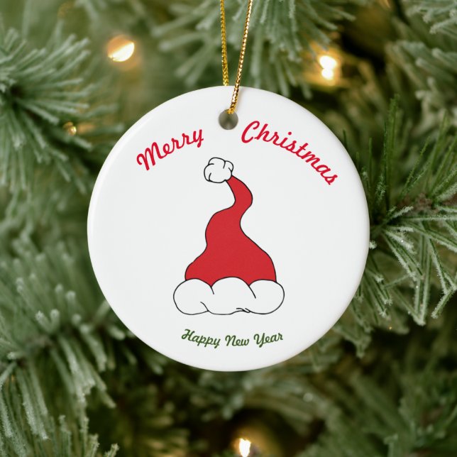 Feliz Año Nuevo Ornamento cerámico (Árbol)