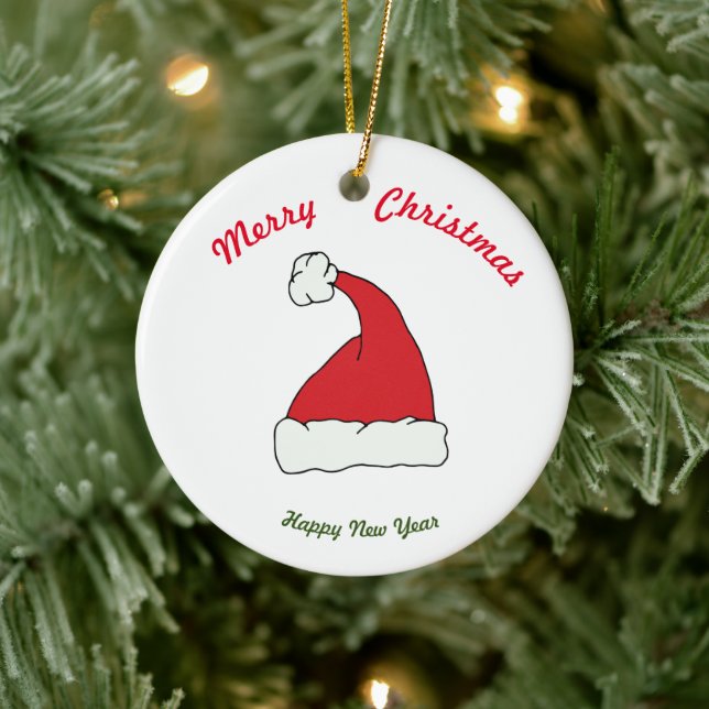 Feliz Año Nuevo Ornamento cerámico (Árbol)