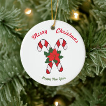 Feliz Año Nuevo Ornamento cerámico