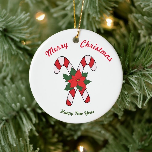 Feliz Año Nuevo Ornamento cerámico (Árbol)