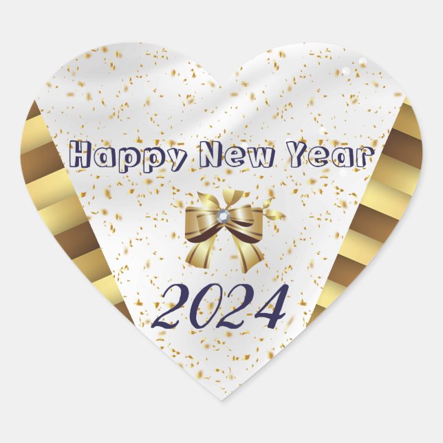 Feliz año nuevo Pegatina elegante (Anverso)