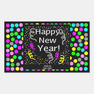 Feliz Año Nuevo Pegatina Rectangle