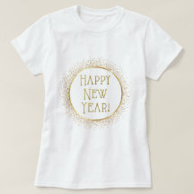 Feliz Año Nuevo Purpurina camiseta