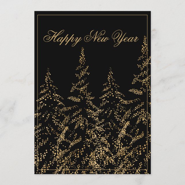 Feliz Año Nuevo Purpurina Tarjeta de vacaciones el (Anverso)