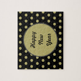 Feliz Año Nuevo Rompecabezas de Polka Dot Jigsaw (
