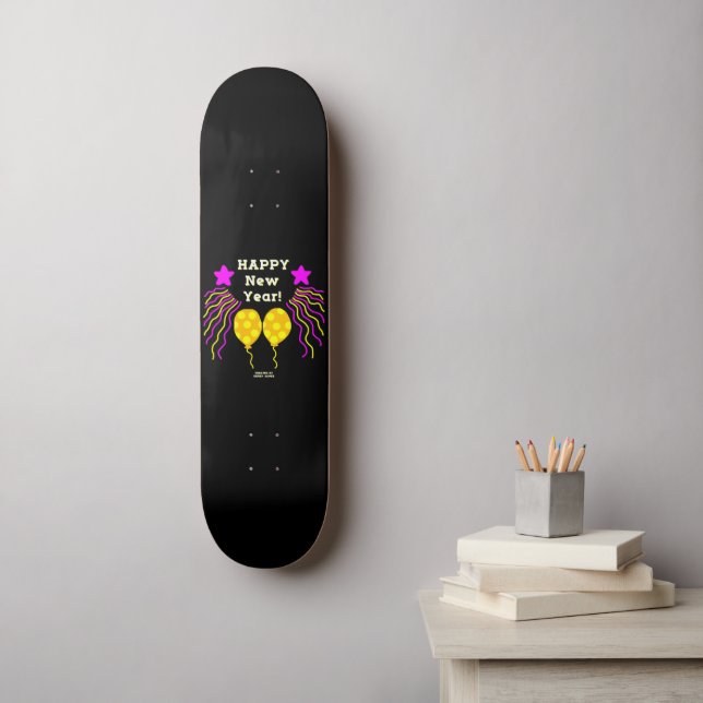 Feliz Año Nuevo: Skateboard (Arte de la pared)