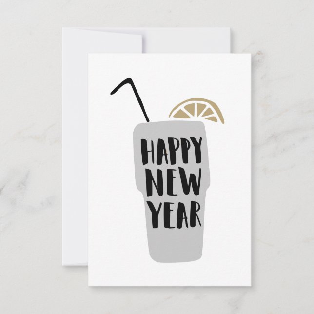 Feliz Año Nuevo // Tarjeta de celebración de Año N (Anverso)
