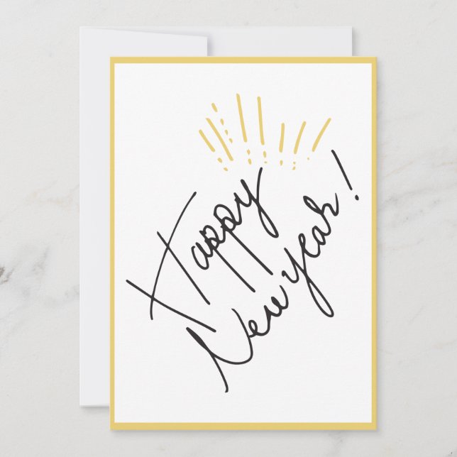 Feliz Año Nuevo Tarjeta de felicitación clásica mí (Anverso)