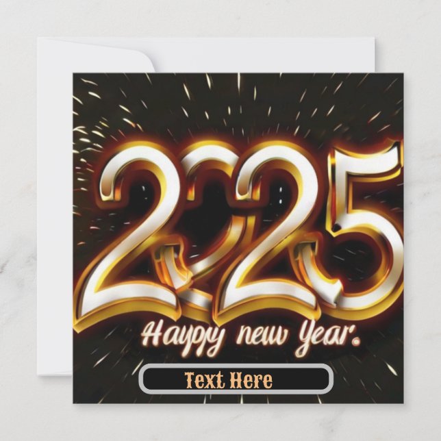 Feliz año nuevo tarjeta de invitación para tipogra (Anverso)