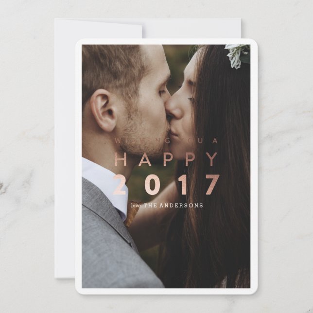 ¡Feliz Año Nuevo! tarjeta de la foto del día de (Anverso)