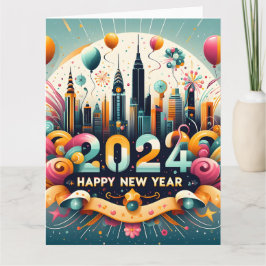 Feliz año nuevo, tarjeta de regalo 2024