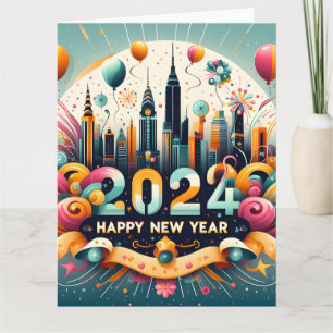 Feliz año nuevo, tarjeta de regalo 2024