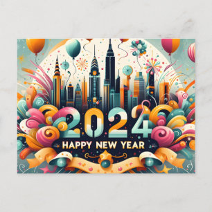 Feliz año nuevo, tarjeta de regalo 2024