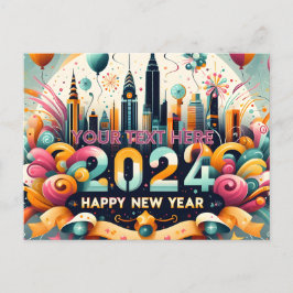 Feliz año nuevo, tarjeta de regalo 2024 para ella