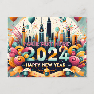 Feliz año nuevo, tarjeta de regalo 2024 para ella