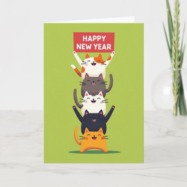 Feliz Año Nuevo Tarjeta de Stack (Anverso)