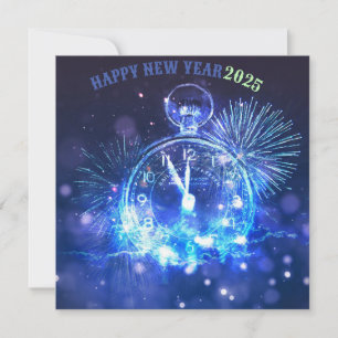Feliz año nuevo, tarjeta de vacaciones 2025
