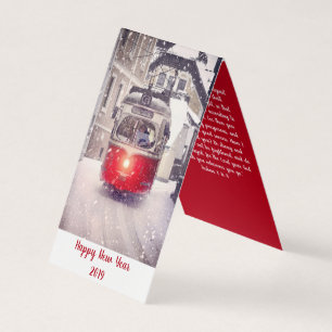 Feliz Año Nuevo Tarjeta de vacaciones Joshua 1:8-9