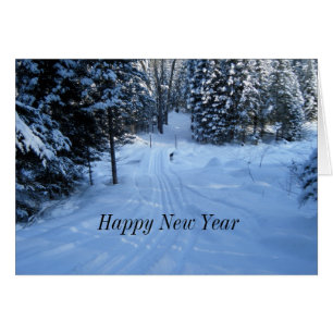 Feliz Año Nuevo-Woods Winter Scenter Card