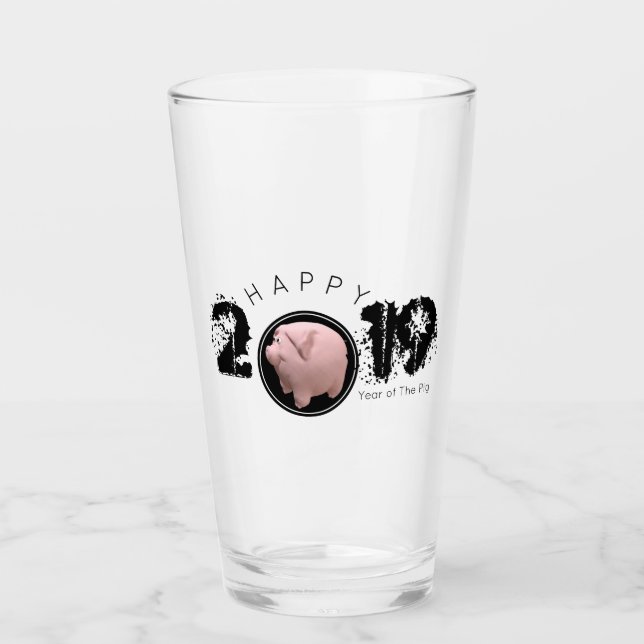 Feliz Año PIg Grande 2019 Bebida 3D original G (Anverso)