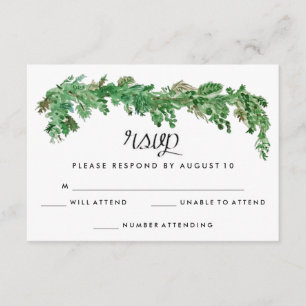 Feliz año tras la invitación a la boda verde RSVP