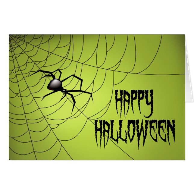 Feliz Araña De Halloween En La Web (Anverso (Horizontal))