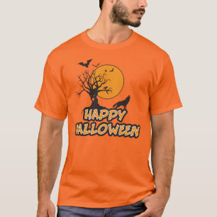 Feliz árbol de halloween y camiseta del lobo de Ho