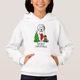 Feliz Árbol de Navidad 2 viejo perro de oveja ingl