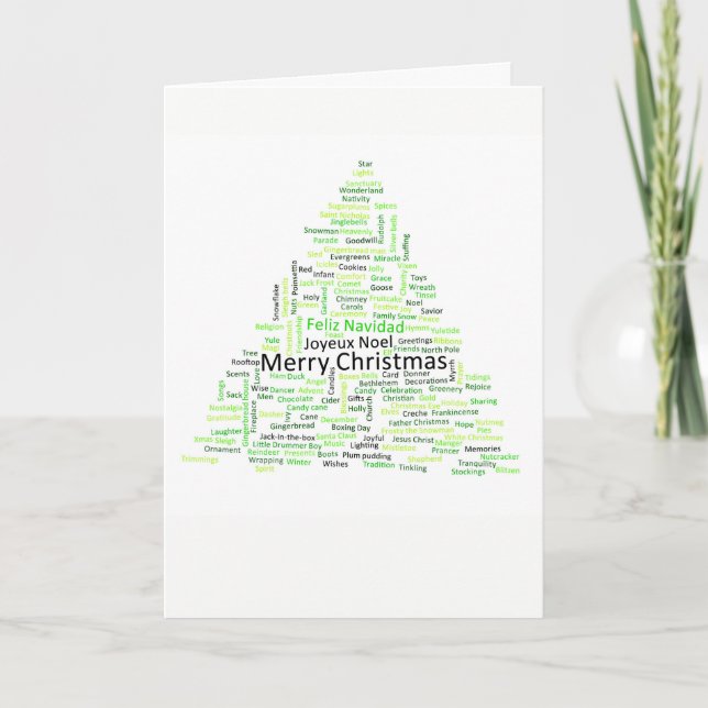 Feliz árbol de navidad de la lengua multi (Anverso)