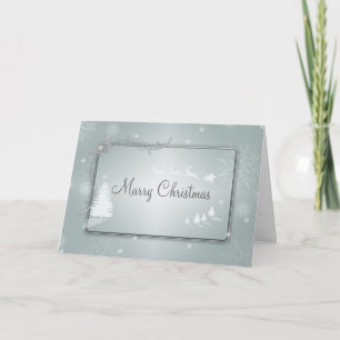 Feliz árbol de navidad de plata con el ataque del