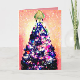 Feliz árbol de navidad enojado divertido del