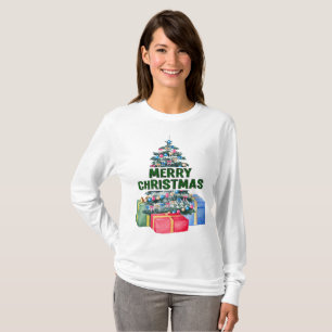 Feliz Árbol De Navidad Y Camiseta De Regalos