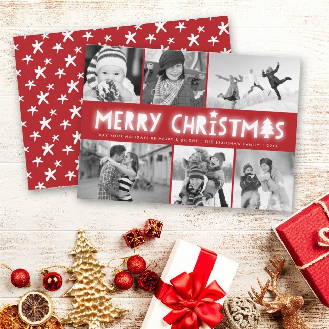 Feliz Árbol De Navidad Y Estrella Brillo 6 Collage (Subido por el creador)