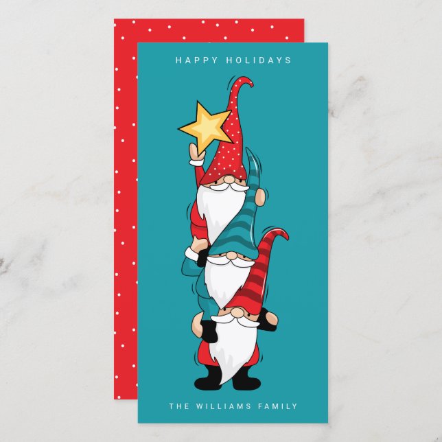 FELIZ Árbol decorativo de Gnomes FESTIVOS (Anverso / Reverso)