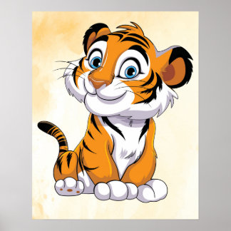 ¡Feliz arte Personalizado de tigres! Arte en el mu