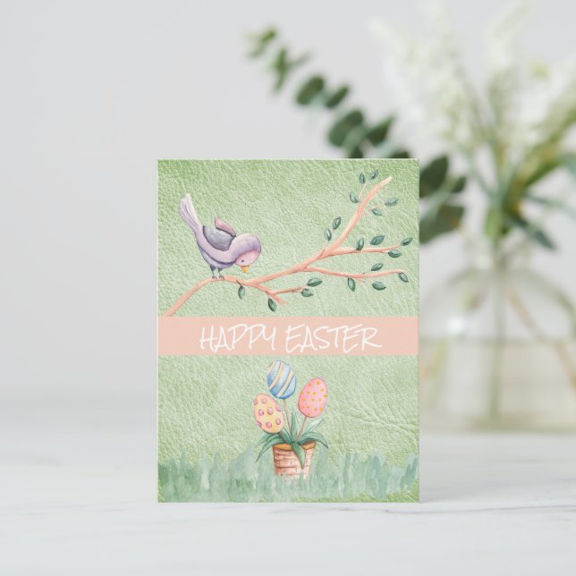 Feliz Ave De Pascua En Una Postales De Rama (Anverso de pie)