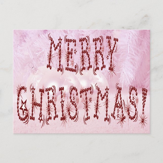 Feliz bauble de Navidad y tipografía de estrellas (Anverso)