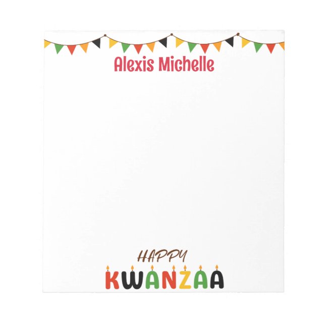 Feliz Bloc de notas personalizado de Kwanzaa (Frente)
