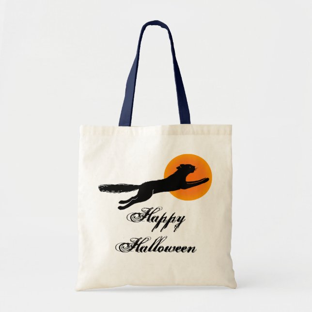 Feliz Bolsa de la Tosta del Gato Negro de Hallowee (Frente)